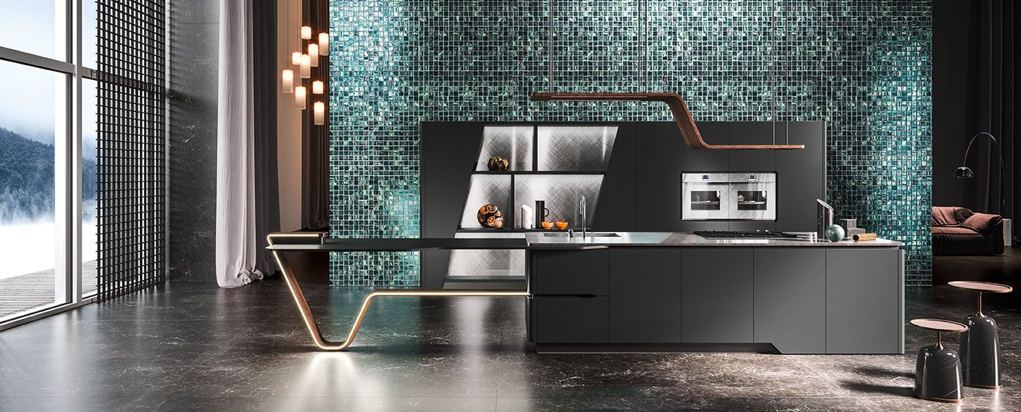 snaidero america nero puro vision kitchen